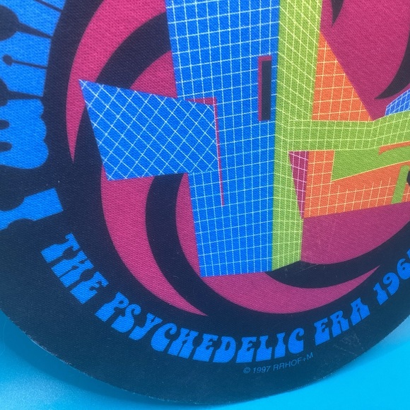 Vintage Rock and Roll Hall of Fame Round Mouse Pad “The Psychedelic Era 65-69” - Picture 2 of 3
